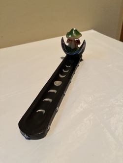 Mushroom Moon Incense Holder 10.5 Inches Long