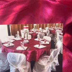 12 Fuchsia Satin Tablecloths! For Weddings/parties