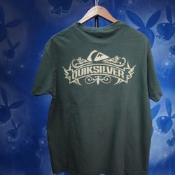 mens vintage vtg y2k crazy quicksilver earth tones surf wear tee tshirt insane back hit size medium