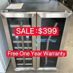 TCL 23.4-in W 20 -Bottles Stainless Steel Freestanding Indoor Wine Cooler - Free One Year Warranty