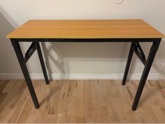 Folding Desk for Home Office 39-3/8 inch Length Modern Folding Table Computer Desk Teak Color Desktop