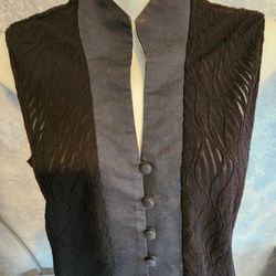 Women's Spencer Jeremy Black Gray Lace Vest Top Medium