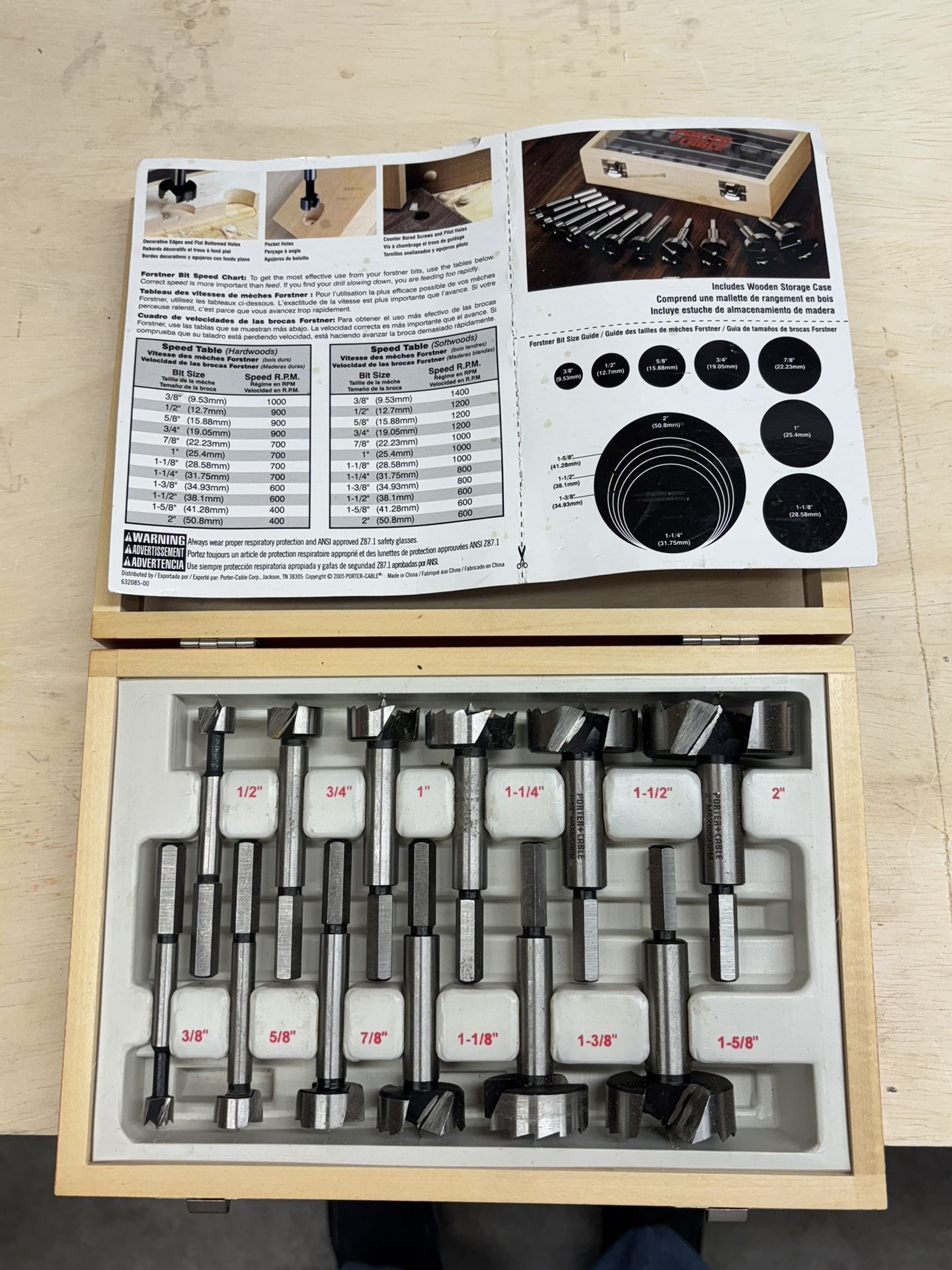 Porter Cable Forstner Bit Set 