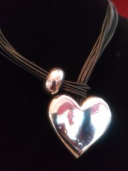 Sterling heart choker necklace