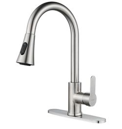 High Kitchen Faucet with Pull Down Sprayer Brushed Nickel, High Arc Stainless Steel Faucet for Kitchen