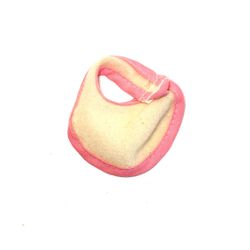 Vintage Doll White with Pink Trim Baby Bib
