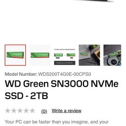 New WD 2TB SN3000