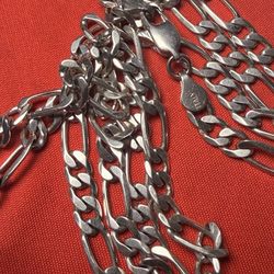 Italian Figaro Silver Chain