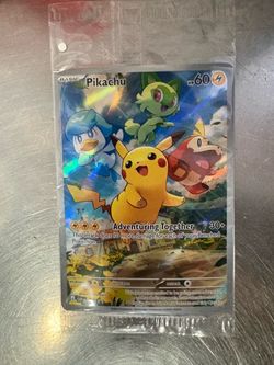 Pikachu trading card  inclusive pokemon center card