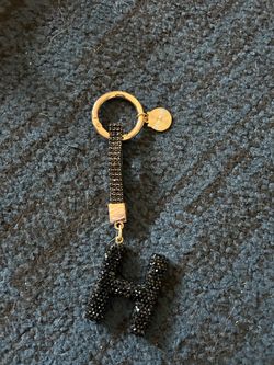 Sparkly keychain (Letter H) BLACK