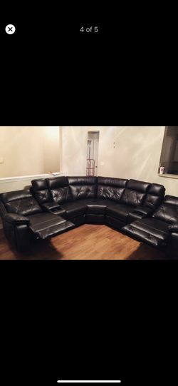 sectional with recliner grey , brown or black $39 down