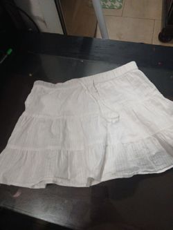 White Tiered Mini Skirt