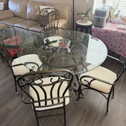 Glass Table With Four Chairs 