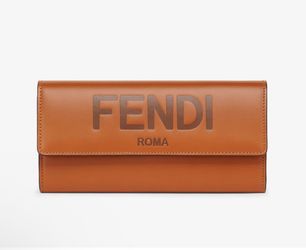FENDI ROMA CONTINENTAL Brown leather wallet