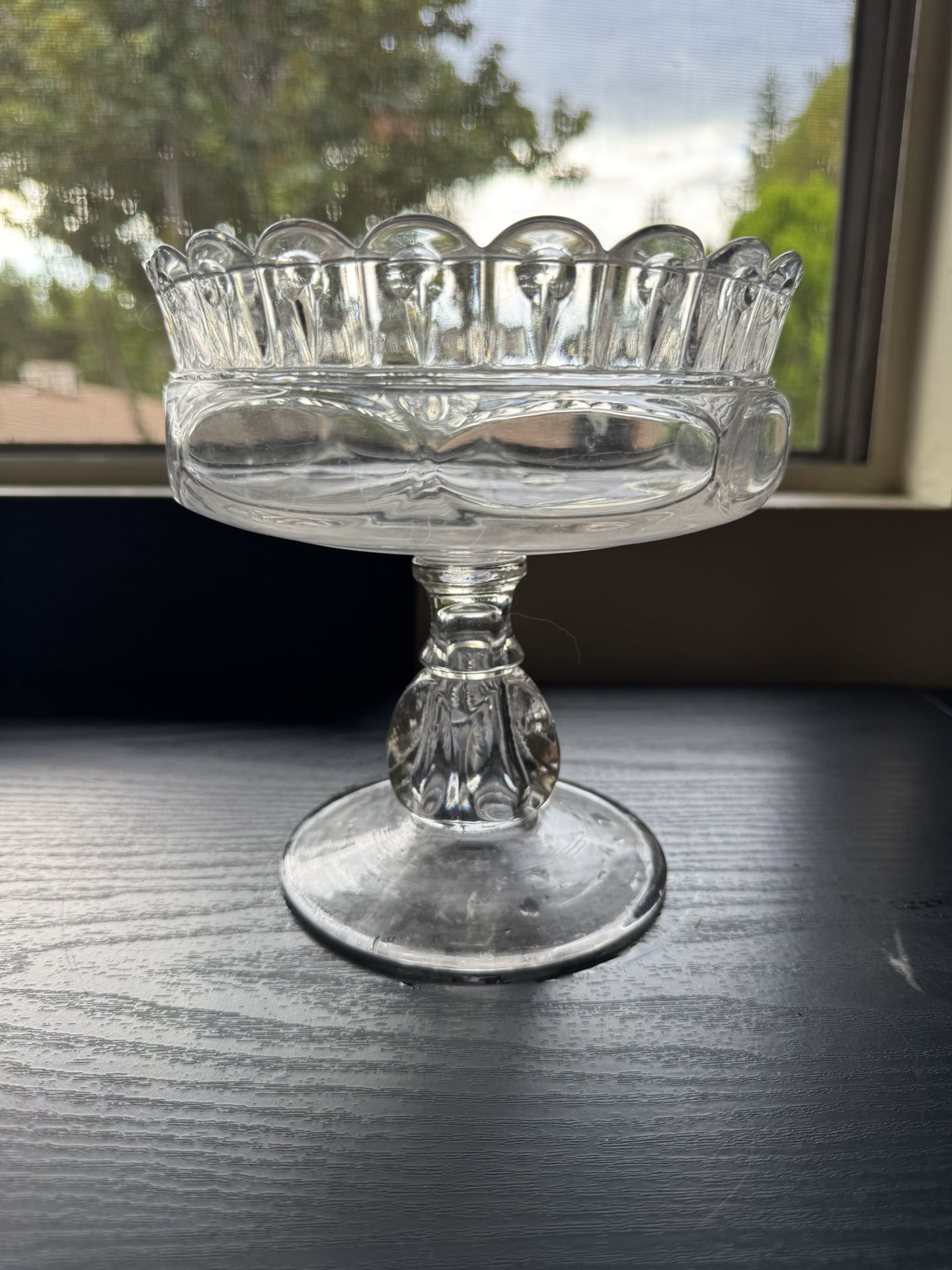 Vintage Clear Glass Compote / Candy Dish