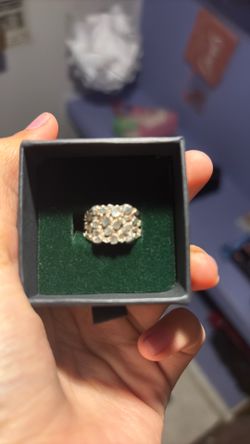 A silver nugget ring and it’s a size 6 or 7