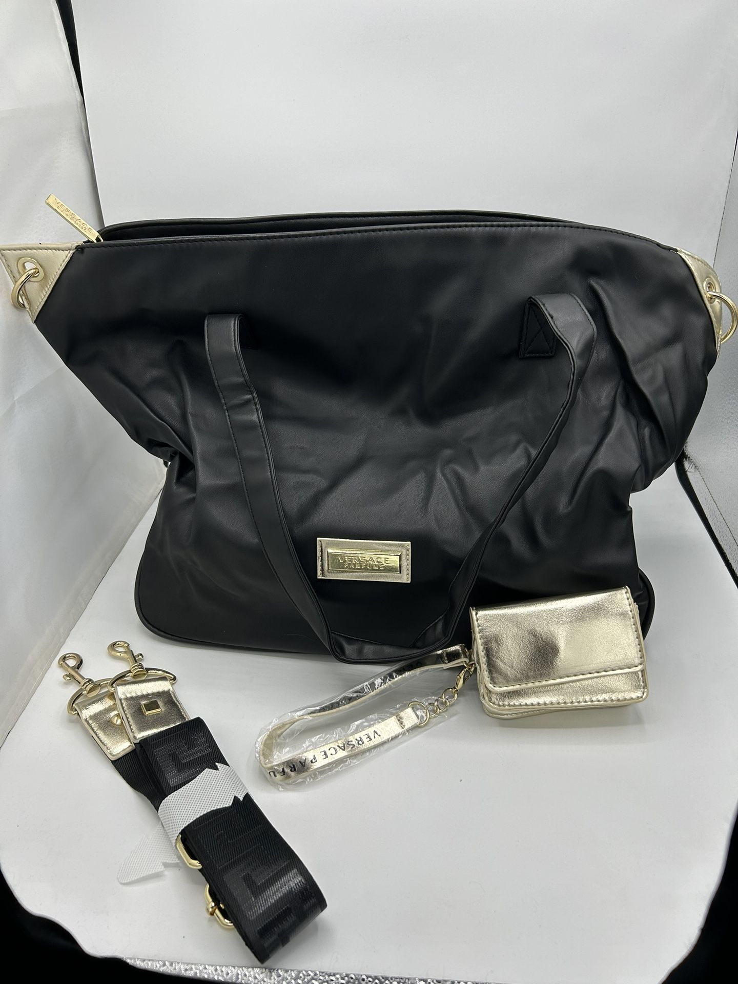 New Without Tags GWP Versace Parfums Tote Bag And Small Wallet