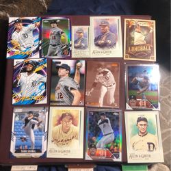 Detroit Tigers Baseball Cards Ft. A ‘21 Stadium Club Black Foil Sp, And Sepia Sp, Also ‘23 Topps Chrome Refractor