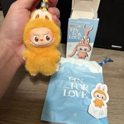 POP MART Labubu V4 The Monsters Pin For Love Alphabet Plush Pendant - Letter Y