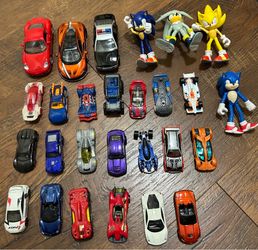Toy cars and Sonic Figures