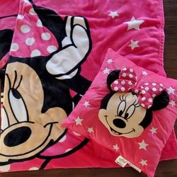Disney Minnie Mouse Pillow&blanket Set