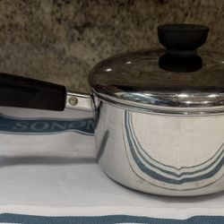 2 Qt. Revere Ware 18/10 Stainless Steel Disc Base Saucepan with Lid
