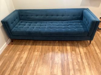 Stylish MCM blue couch for sale! Pickup by July 2nd! - $350