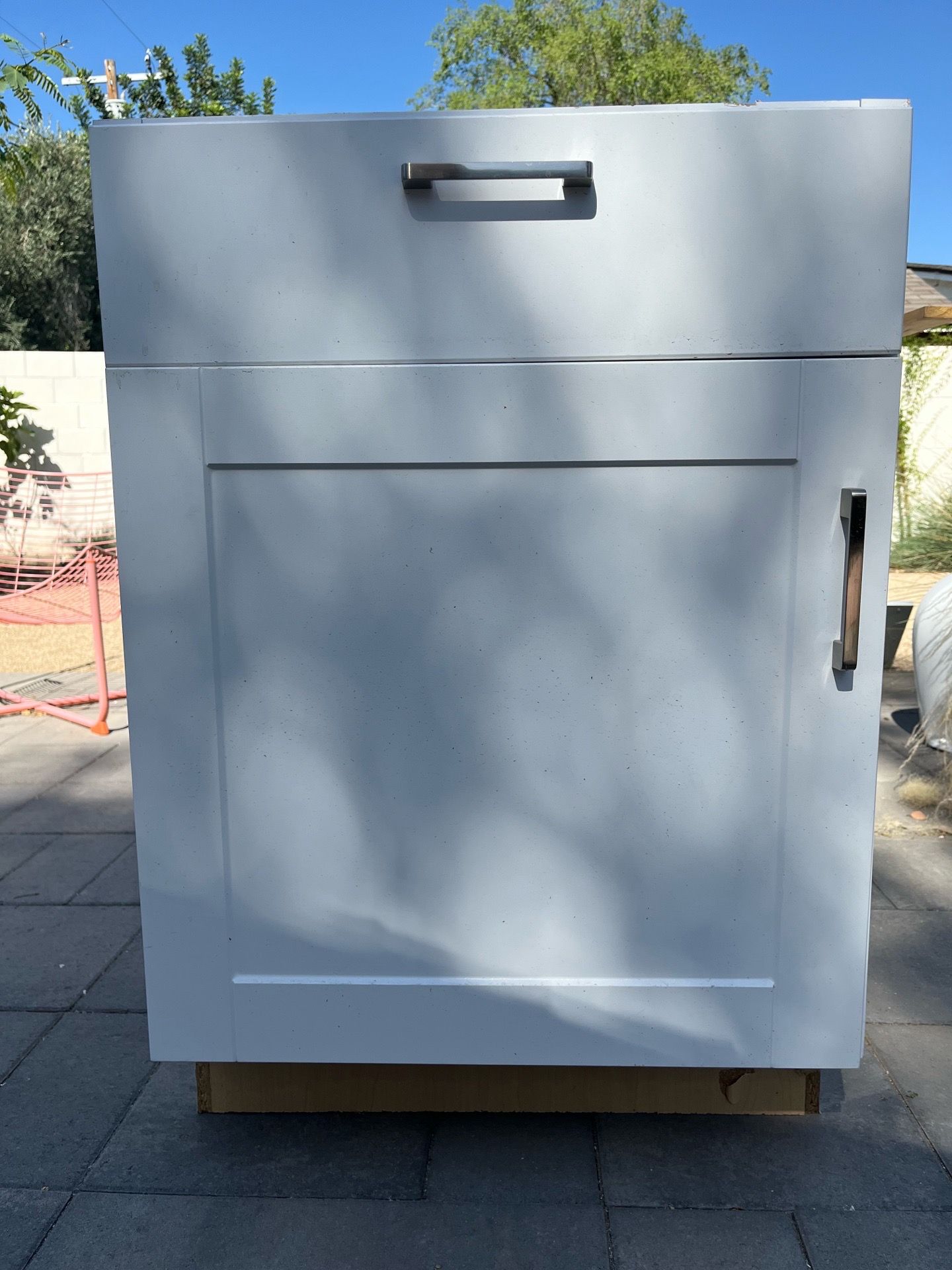 Modern White Bathroom/Vanity Cabinet with Drawer & Storage