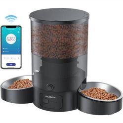 Automatic Cat Food Dispenser,SURDY 2.4G WiFi Pet Feeder with APP Control for Remote Feeding,3L Automatic Cat Feeder Pet Products ShopWise Round