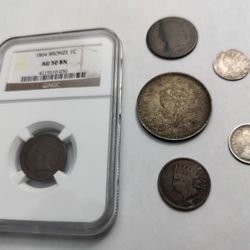 Lot of 5 antique Silver Coins