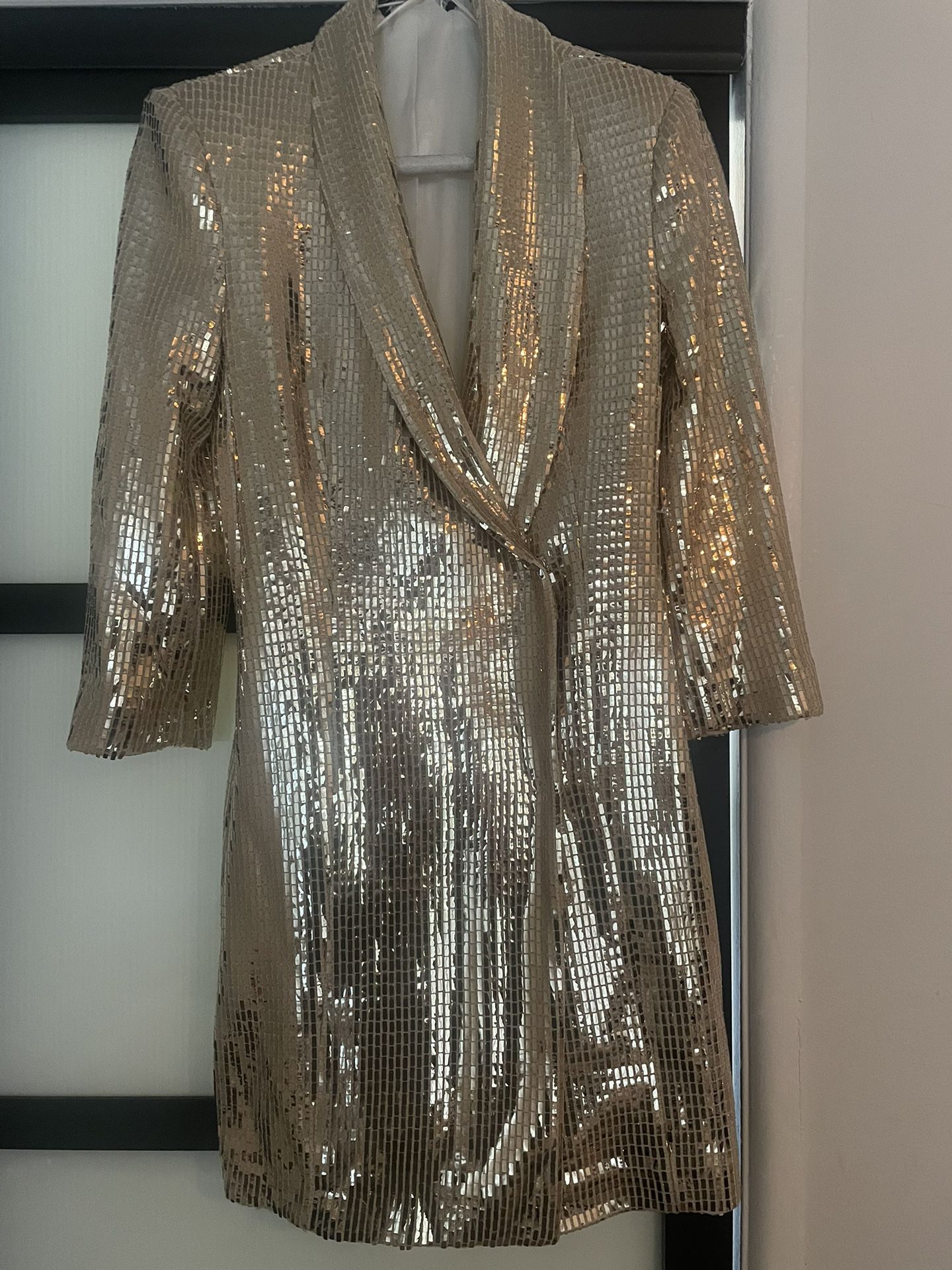 Zara Gold Blazer Dress 