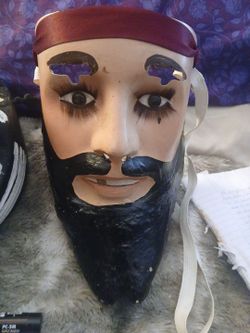 Vintage Voltar Genie Syle mask black beard and headband