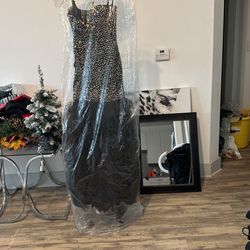 Black Jeweled And Tulle Prom Dress