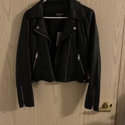 Womens Guess Leather Moto Jacket 