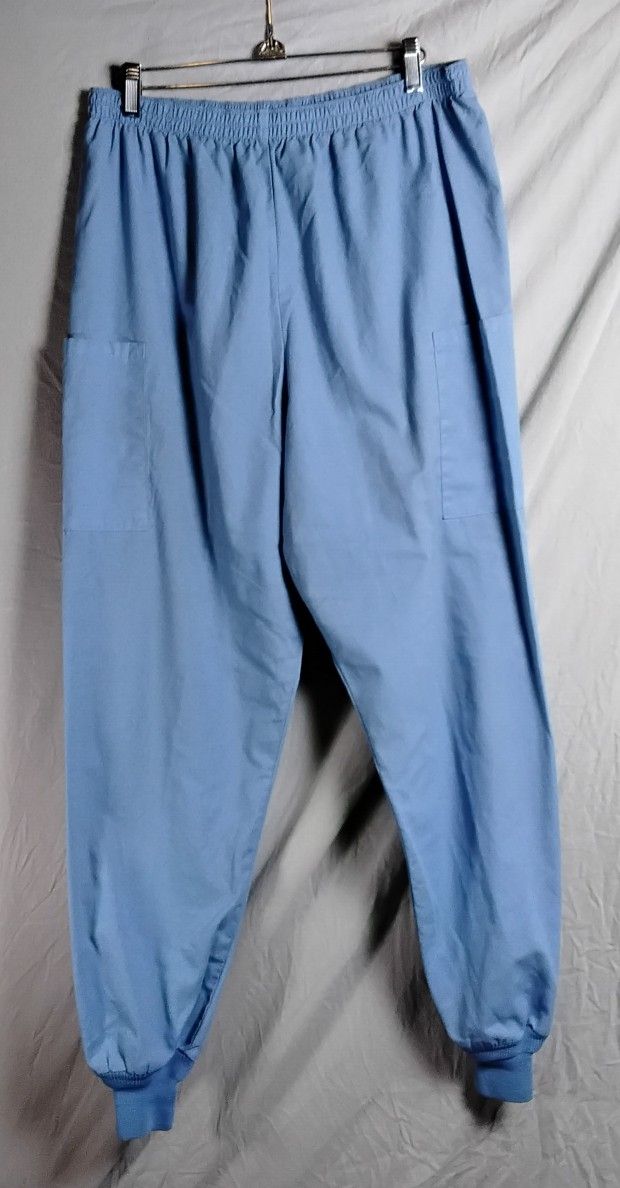Scrub Pants Size Medium Blue Simply Basic Pull On Elastic Waist