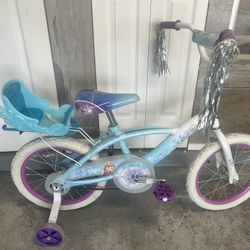 Huffy 16" Disney Frozen Elsa Anna Kids' Bike, Fits Riders 3'5" - 4'0", Blue, Child, Girl's Elsa Anna Frozen + Helmet