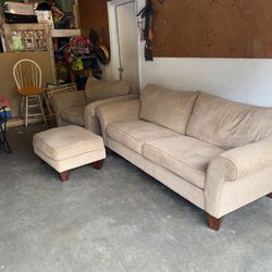 Matching Sofa, Chair And Ottoman 