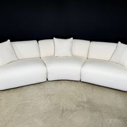 Castlery Auburn Performance Fabric Curve Sofa (Chalk Bouclé)