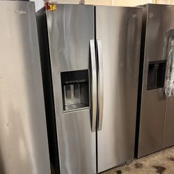 Whirlpool Counter Depth Side By Side Stainless Steel Refrigerator 