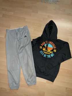 adidas Men's Triple Stripe Traditional Baseball Pants Sz S & “San Francisco” Hoodie Sweatshirt Sz M Bundle