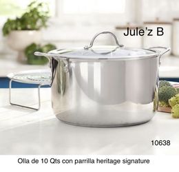 Princess House.  Olla De 10 Qts Con Parrilla Nueva En Su Caja 