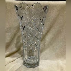 Vintage Bohemian Crystal 14” vase