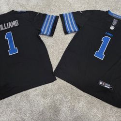 JAMESON WILLIAMS #1(Seamless)  DETROIT LIONS -Game Jersey....Sewn Sleeves, ..NO SEAMS....RARE.....All SIZES