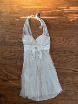 VTG Y2K Speechless Dress White Gold Sheer Coquette Fairycore Fairy Whimsical