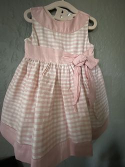 Sunday/Birthday Party Dress, Gymboree, Pink/cream Silk. 