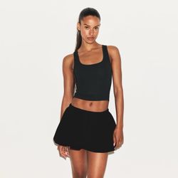 skims cotton fleece micro  skirt