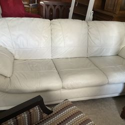 White Leather Couch 