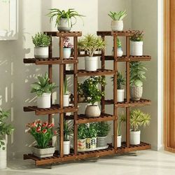 Tiered Plant Stands Wooden Plant Shelf Flower Pot Stand Garden Shelves Display