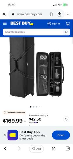 VEVOR - Studio Equipment Trolley Case, 51.57 x 14.37 x 14.96 in / 131 x 36.5 x 38 cm, Rolling Camera Bag - Black