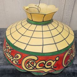 Tiffany Hanging Lamp Pho Stained Glass but Plastic Light Weight Restaurant Style